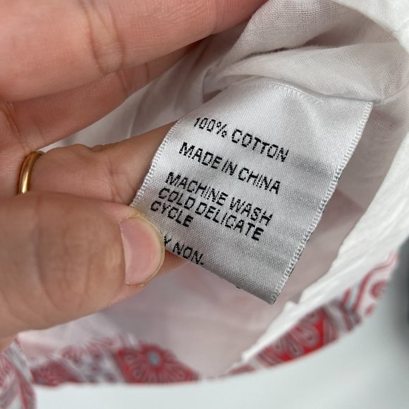 Tracy Negoshian Red White Shift Dress Medallion Print - Picture 3 of 4